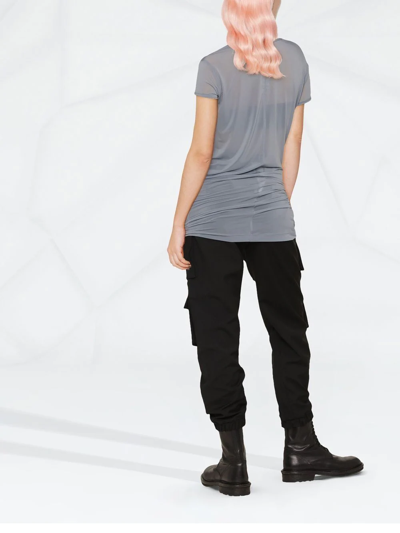 Rick Owens Gathered-waist T-shirt In Blau
