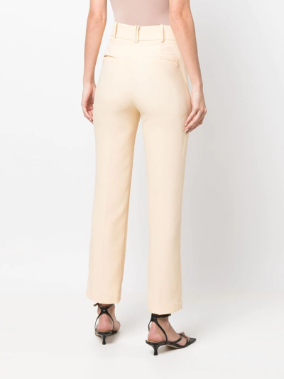 Shop Hebe Studio Tailored High-waisted Trousers In Nude