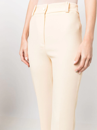 Shop Hebe Studio Tailored High-waisted Trousers In Nude