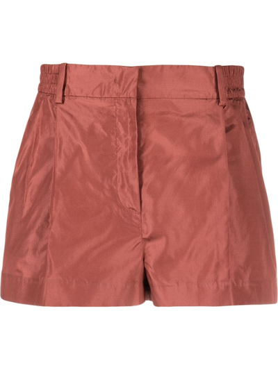 Shop Valentino Pressed-crease Tailored Shorts In Rot