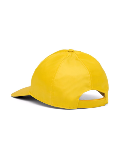 Shop Prada Re-nylon Baseball Cap In Yellow