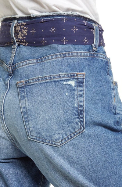 Shop Ag Sloane Belted High Waist Denim Shorts In Blue