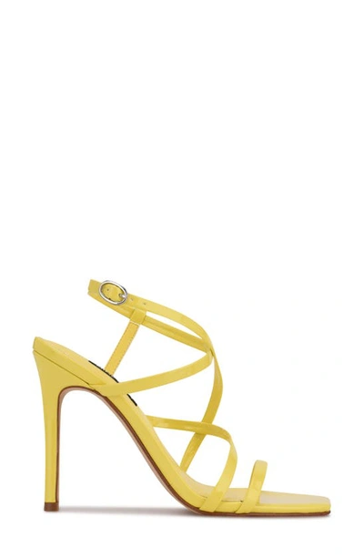 Shop Nine West Tila Strappy Sandal In Yellow Patent