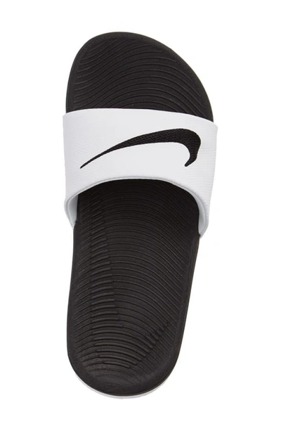 Shop Nike Kids' Kawa Sport Slide In White/ Black