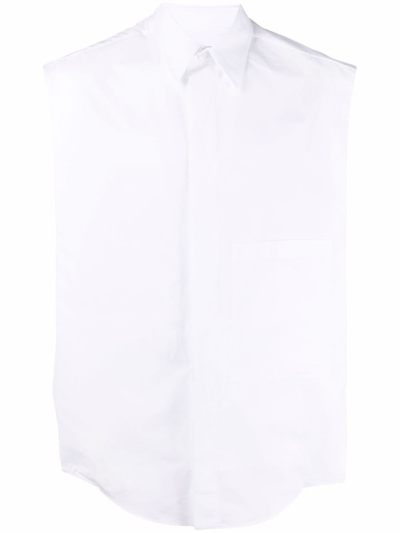 Shop Valentino Sleeveless Shirt In Bianco