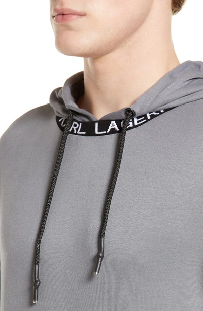 Shop Karl Lagerfeld Kidult Short Sleeve Hoodie In Grey