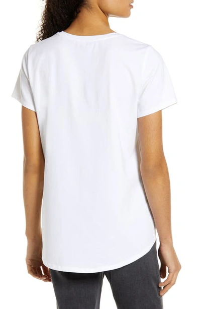 Shop Nzt Nic And Zoe Nzt By Nic+zoe Stretch Cotton Shirttail T-shirt In Paper White