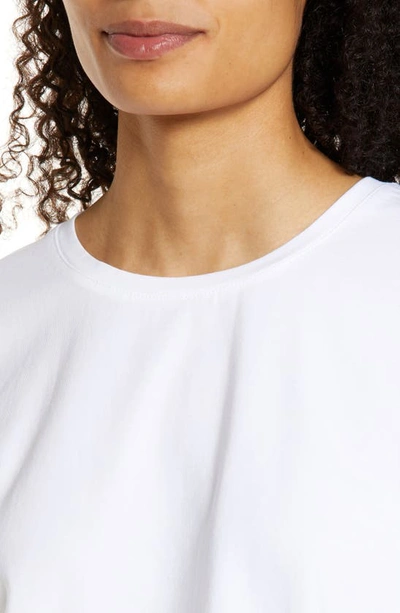 Shop Nzt Nic And Zoe Nzt By Nic+zoe Stretch Cotton Shirttail T-shirt In Paper White