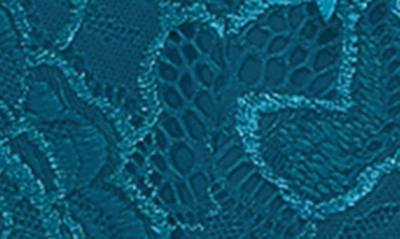 Shop Oh La La Cheri Lace Bralette, G-string & Garter Belt Set In Blue Coral