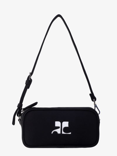 Courrges Courrèges Logo Detailed Shoulder Bag In Black | ModeSens