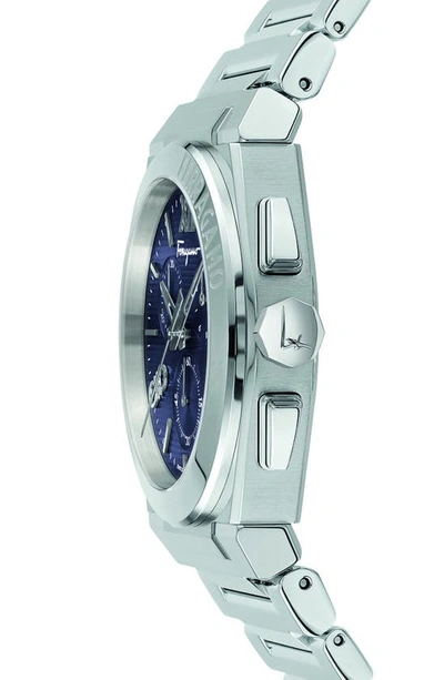 Shop Ferragamo Vega Chrono Bracelet Watch, 42mm In Stainless Steel