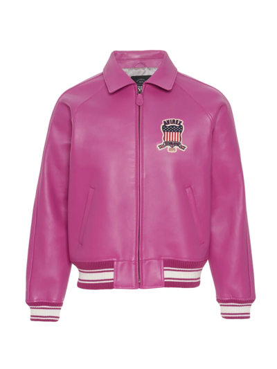 Shop Avirex Icon Jacket In Berry