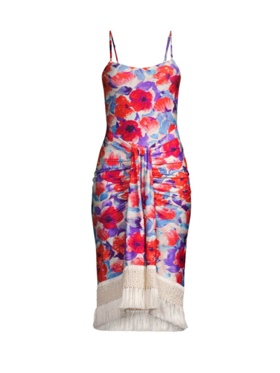 Shop Patbo Women's Violet Stretch Jersey Midi Dress In Cherry