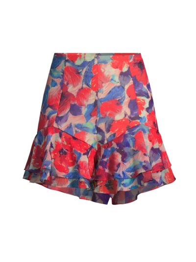 Shop Patbo Women's Violet Ruffle Shorts In Cherry