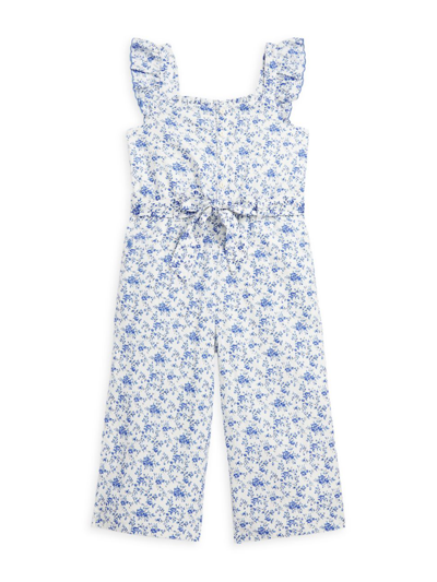 Shop Polo Ralph Lauren Little Girl's & Girl's Floral Linen-cotton Jumpsuit In Vine Floral