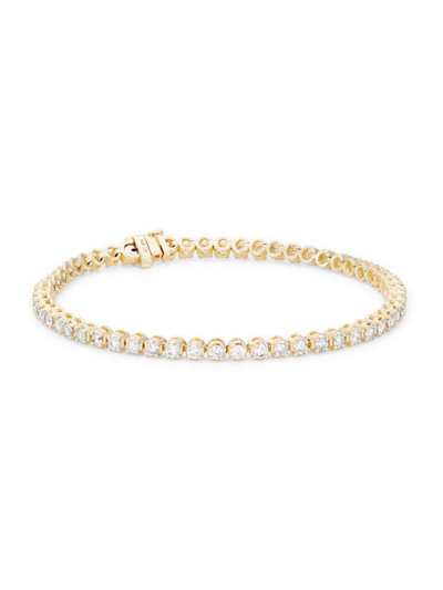 Shop Saks Fifth Avenue Women's 14k Yellow Gold & 3 Tcw Diamond Tennis Bracelet