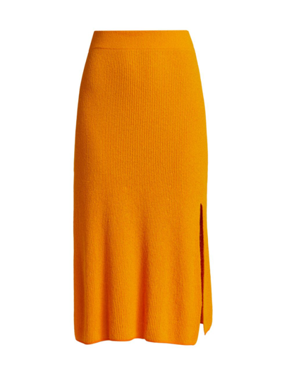 Shop Rag & Bone Women's Soleil Ribbed Midi-skirt In Deep Yellow