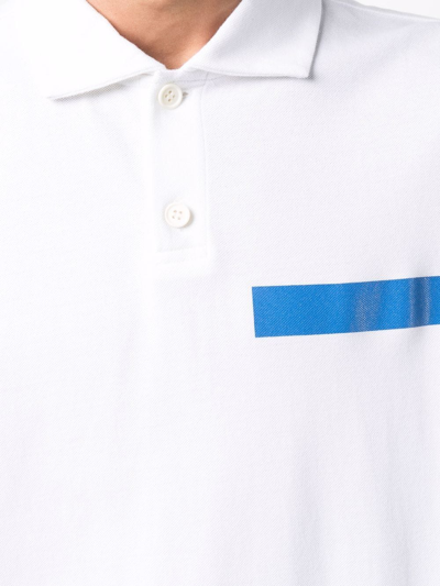 Shop Mackintosh Cutaway Collar Short-sleeve Polo Shirt In White