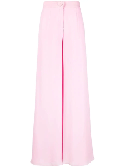 Shop Moschino High-waisted Flared Trousers In Pink