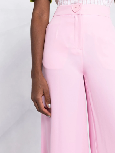 Moschino High-waisted Flared Trousers In Pink