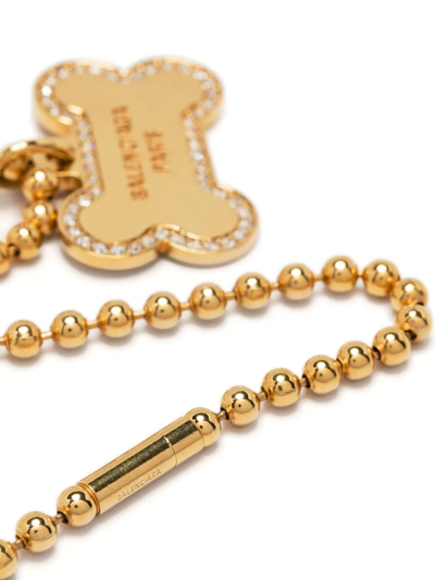 Shop Balenciaga Crystal-embellished Puppy Necklace In Gold