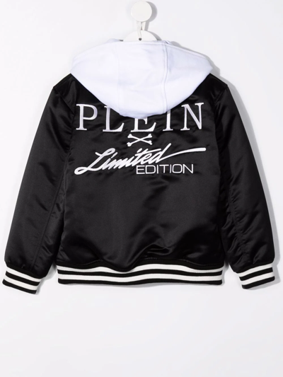 Shop Philipp Plein Hooded Skull Bomber Jacket In Black