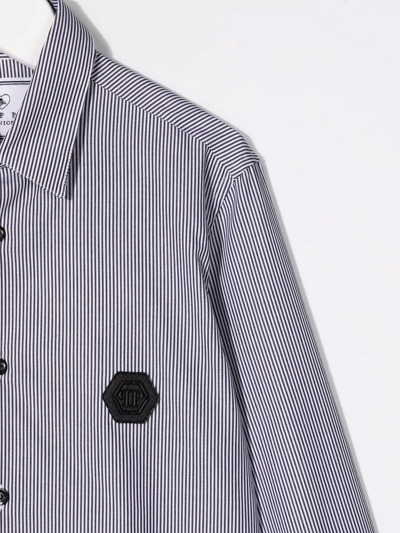 Shop Philipp Plein Long Sleeve Skull-detail Shirt In Black