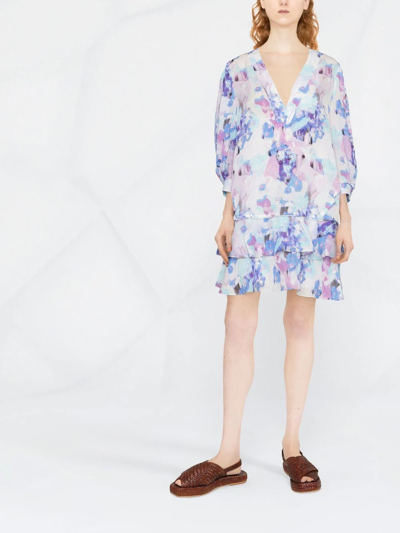 Shop Iro Oslona Floral-print Dress In Blue