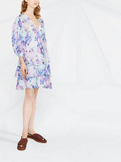 Shop Iro Oslona Floral-print Dress In Blue