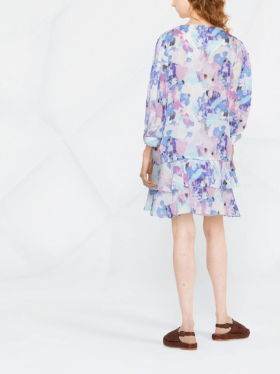 Shop Iro Oslona Floral-print Dress In Blue