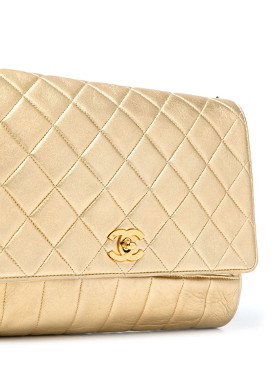 Pre-owned Chanel 1989-1991 Quilted Shoulder Bag In Gold