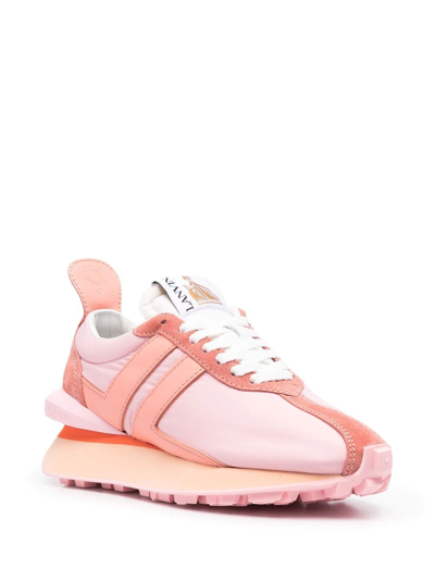 Shop Lanvin Bumpr Lace-up Sneakers In Pink
