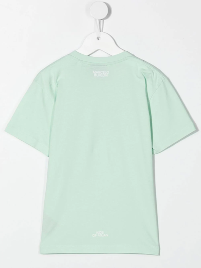 Shop Marcelo Burlon County Of Milan Necklace-print Cotton T-shirt In Green