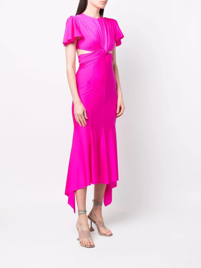 Shop Philosophy Di Lorenzo Serafini Twist-detail Midi Dress In Pink