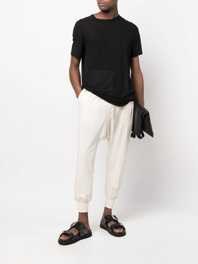 Rick Owens Drkshdw Logo-print Drop-crotch Trousers In Neutrals