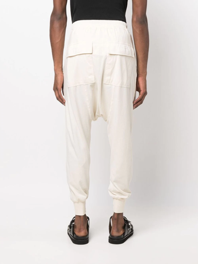 Rick Owens Drkshdw Logo-print Drop-crotch Trousers In Neutrals