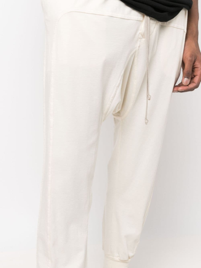 Rick Owens Drkshdw Logo-print Drop-crotch Trousers In Neutrals
