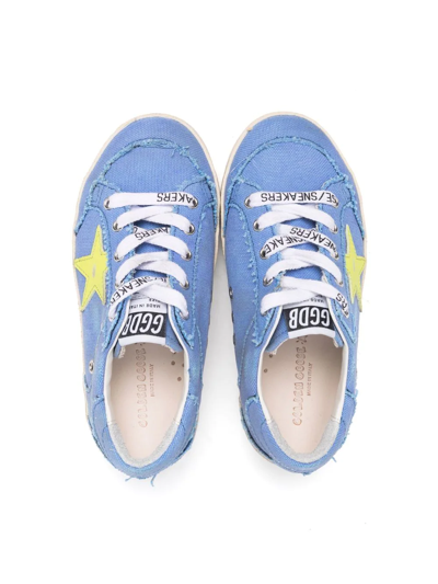Shop Golden Goose Star Patch Logo Trainers In Blue