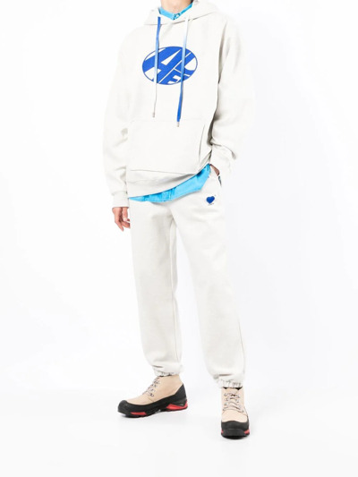 Ader Error Grey Twin Heart Lounge Pants In Grey
