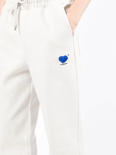 Ader Error Grey Twin Heart Lounge Pants In Grey
