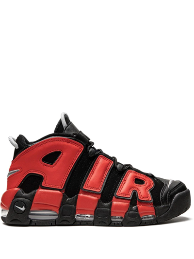 Shop Nike Air More Uptempo "split" Sneakers In Black