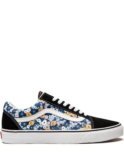 Shop Vans Old Skool "floral" Sneakers In Black