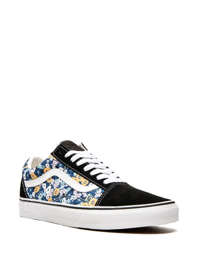 Shop Vans Old Skool "floral" Sneakers In Black