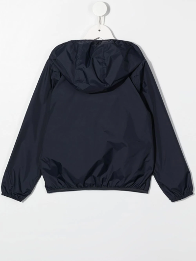 K-way Check-print Hooded Jacket In Blue