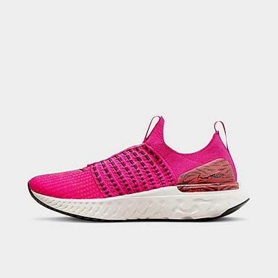 Shop Nike Women's React Phantom Run Flyknit 2 Running Shoes In Pink Prime/black/phantom/habanero Red