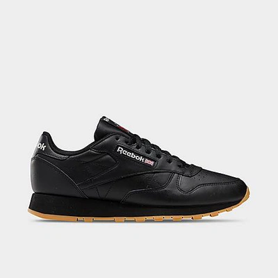 Shop Reebok Classic Leather Casual Shoes In Core Black/pure Grey/gum