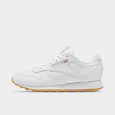 Shop Reebok Women's Classic Leather Casual Shoes In White/pure Grey/gum