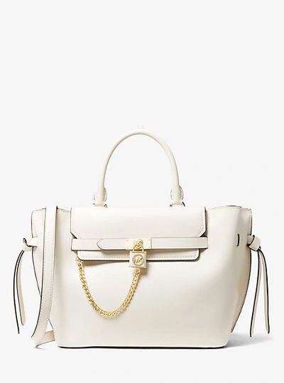 Michael Kors Hamilton Legacy Large Leather Belted Satchel In Natural |  ModeSens