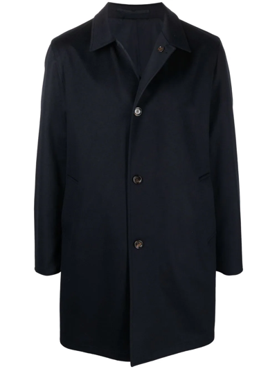 Shop Kired Reversible Single Breasted Coat In Blue