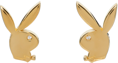 Shop Hatton Labs Ssense Exclusive Gold Bunny Earrings